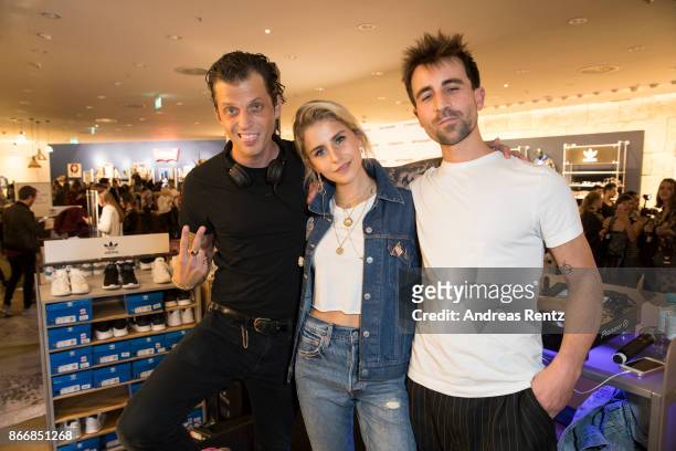 S Dandy Diary and Caro Daur attend the 'Caro Daur x Levi's' event at Peek & Cloppenburg Weltstadthaus on October 26, 2017 in Duesseldorf, Germany.
