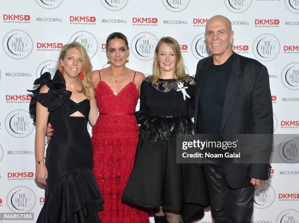 Elizabeth Manice, Katharina Harf, Carina Ortel and Peter Harf attend the 2017 DKMS Blood Ball at Spring Place on October 26, 2017 in New York City.