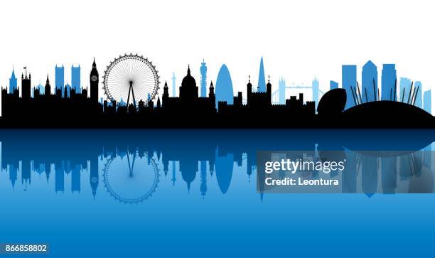 london (all buildings are complete and moveable) - river thames stock illustrations