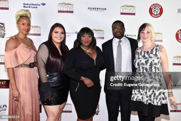 Natasha Hastings, Karina Garcia, Bevy Smith, Michael Jackson and Amy Ewing attend the Foundation Of Letters Gala on October 26, 2017 in New York City.