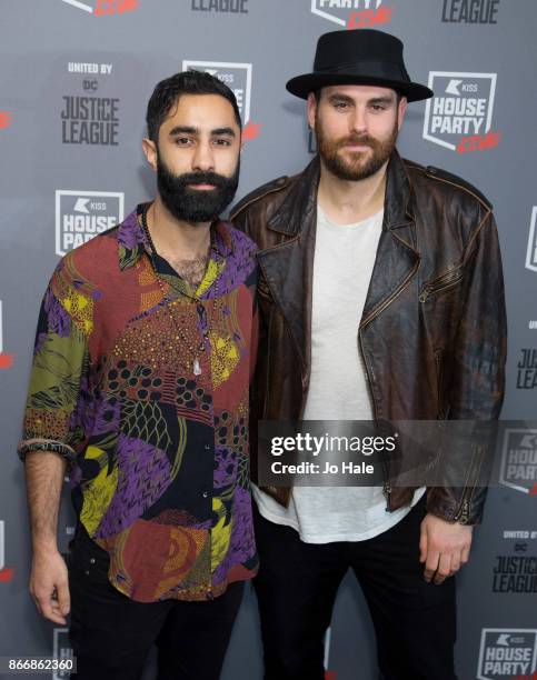 Amir Amor and Kesi Dryden of Rudimental attend the Kiss Haunted House Party held at SSE Arena on October 26, 2017 in London, England.