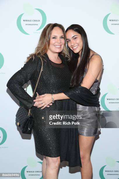 Catherine Bach and Laura Esmerelda at the Whole Child International's Inaugural Gala in Los Angeles hosted by The Earl and Countess Spencer at Regent...