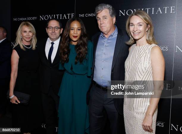 Trudie Styler, Michael Barker, Maggie Betts, Tom Bernard and Celine Ratray attend Miu Miu & The Cinema Society host a screening of Sony Pictures...