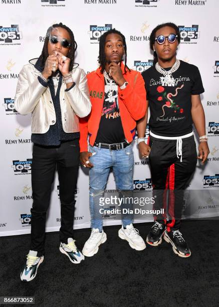 Quavo, Offset, and Takeoff of Migos attend Power 105.1s Powerhouse 2017 at the Barclays Center on October 26, 2017 in Brooklyn, New York City City.