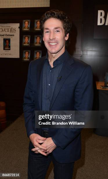 Televangelist Joel Osteen attends at the book signing for his book "Blessed in the Darkness" at Barnes & Noble at The Grove on October 26, 2017 in...