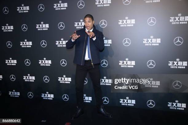 Actor Ray Fisher attends 'Justice League' premiere at 798 Art Zone on October 26, 2017 in Beijing, China.