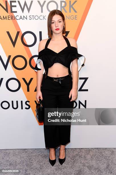 Adle Exarchopoulos attends the Volez, Voguez, Voyagez - Louis Vuitton Exhibition Opening on October 26, 2017 in New York City.