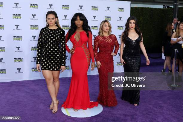 Dinah Jane, Normani Kordei, Ally Brooke, and Lauren Jauregui of Fifth Harmony attend The 2017 Latin American Music Awards at Dolby Theatre on October...