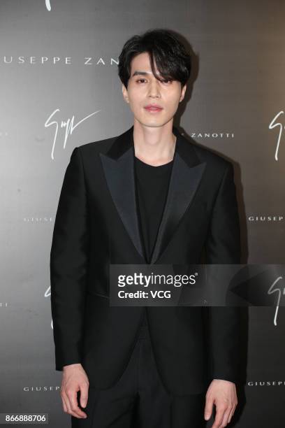 South Korean actor Lee Dong-wook attends Giuseppe Zanotti promotional event on October 26, 2017 in Hong Kong, Hong Kong.