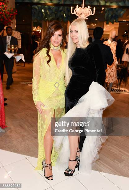 Jenna Bitove and Sylvia Mantella attend the personal appearance of Designer Alessandra Rich held at The Room in Hudson's Bay on October 26, 2017 in...
