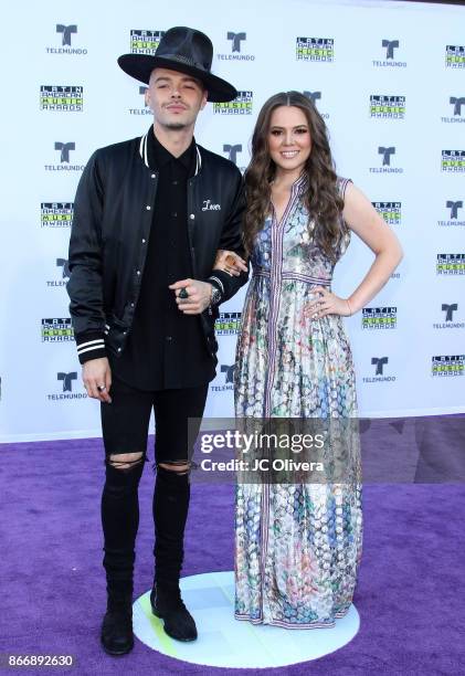 Recording artists Jesse Huerta and Joy Huerta of Jesse & Joy attend The 2017 Latin American Music Awards at Dolby Theatre on October 26, 2017 in...