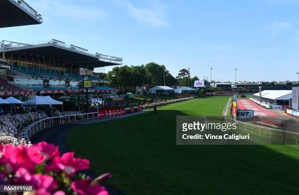 General view during Manikato Stakes Night at Moonee Valley Racecourse on October 27, 2017 in Melbourne, Australia.