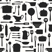 Seamless Kitchenware Pattern