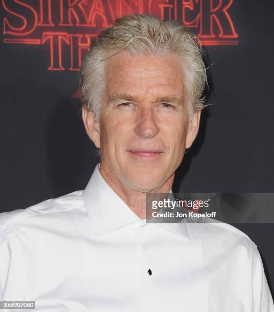 Actor Matthew Modine arrives at the premiere of Netflix's "Stranger Things" Season 2 at Regency Bruin Theatre on October 26, 2017 in Los Angeles,...