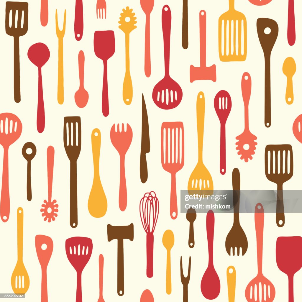Utensil Pattern Seamless Kitchen Utensils Pattern High-Res Vector Graphic - Getty Images