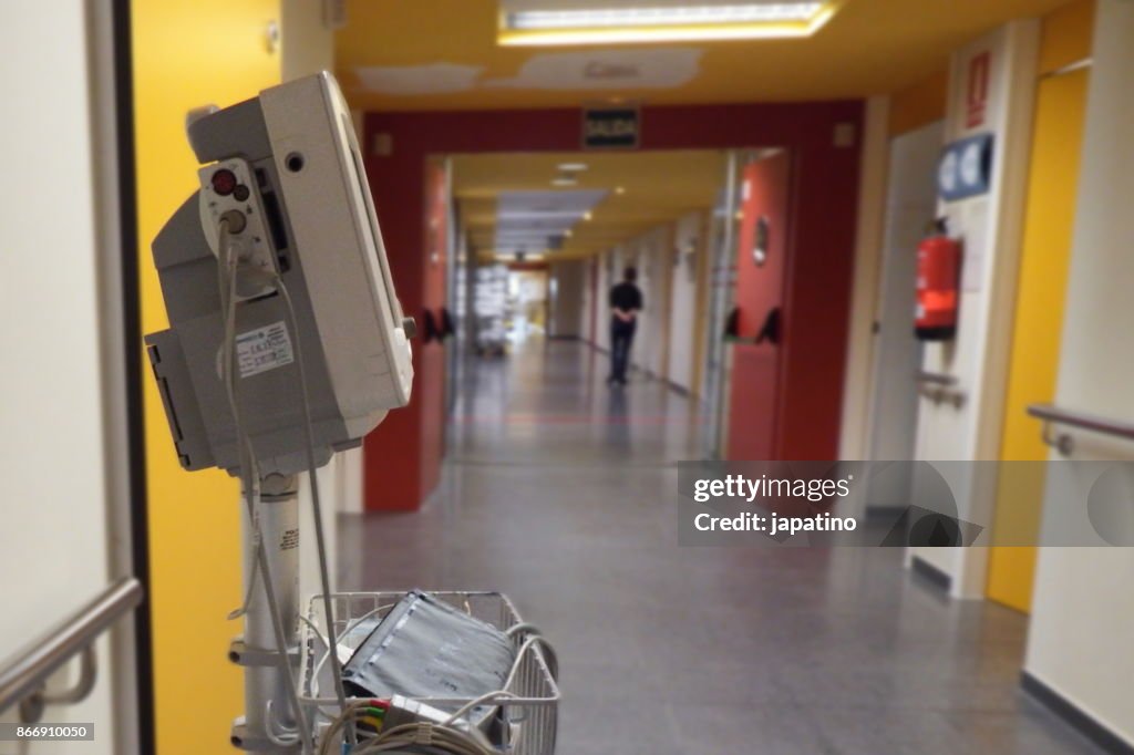 Medical equipment in the corridors of a hospital