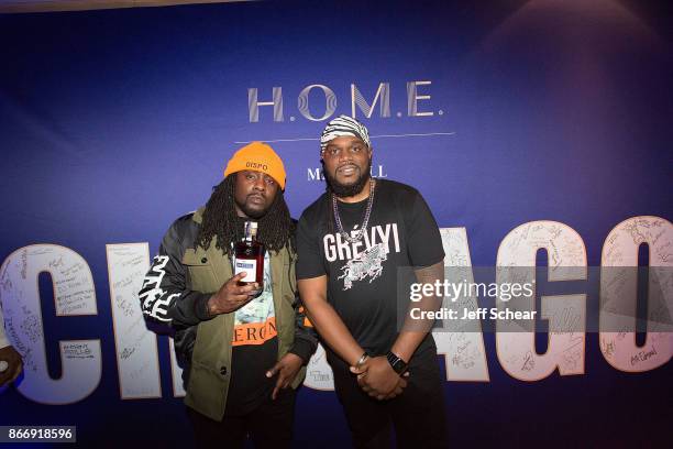 Rapper Wale and Hustle Simmons attend H.O.M.E by Martell, Chicago, on October 26, 2017 in Chicago, Illinois.