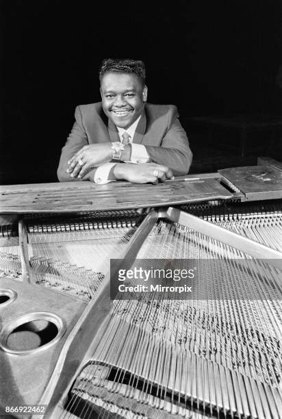 American rock and roll star Fats Domino at the piano on the stage of the Saville Theatre in London as he prepares for the evening show with gerry and...