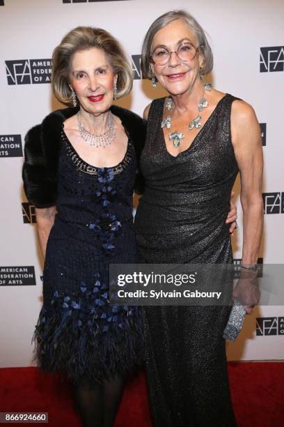 Sandra Warshawsky and Alice Walton attend the American Federation of Arts 2017 Gala and Cultural Leadership Awards at The Metropolitan Club on...