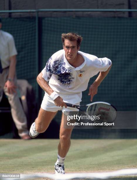 Todd Martin of the USA in action during the Wimbledon Lawn Tennis Championships at the All England Lawn Tennis and Croquet Club, circa June 1994 in...