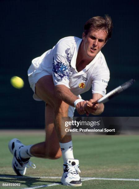 Todd Martin of the USA in action during the Wimbledon Lawn Tennis Championships at the All England Lawn Tennis and Croquet Club, circa June 1994 in...