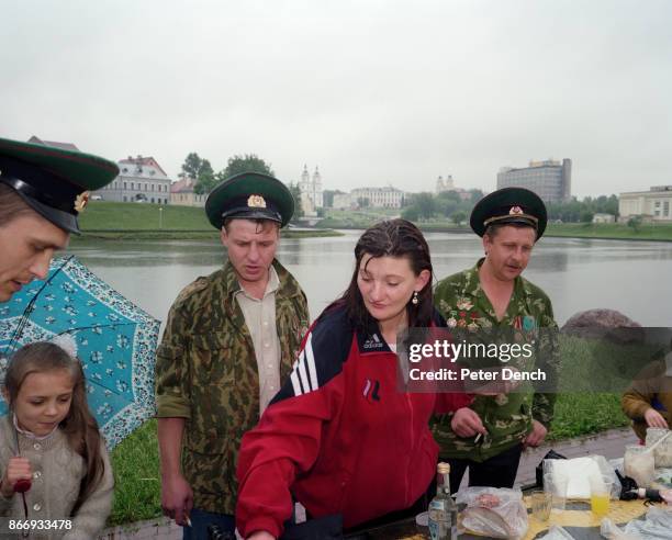 Family picnic honouring war veterans on Victory Day at The Isle of Tears, a monument dedicated to the soldiers who perished in the nine-year conflict...