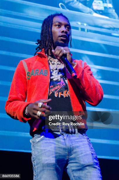 Offset of Migos performs on stage during the Power 105.1's Powerhouse 2017 at Barclays Center of Brooklyn on October 26, 2017 in New York City.