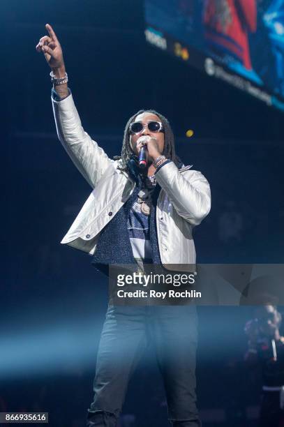 Quavo of Migos performs on stage during the Power 105.1's Powerhouse 2017 at Barclays Center of Brooklyn on October 26, 2017 in New York City.