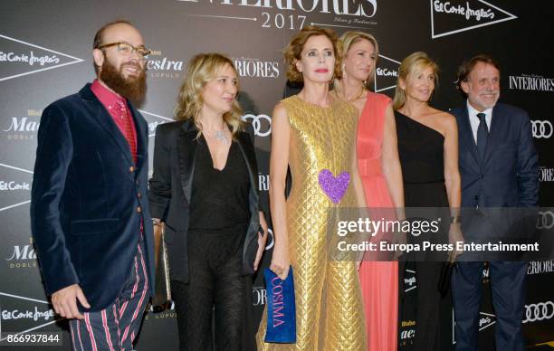 Tristan Ramirez Ruiz de la Prada , Agatha Ruiz de la Prada , Laura Falco Lara , Columna Marti and Jose Creuheras attend Premios Interiores' 2017 on...