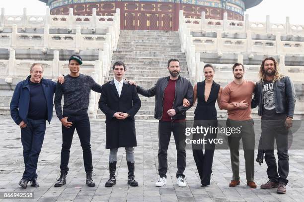 American film producer Charles Roven, stage actor Ray Fisher, actor and singer Ezra Miller, actor and director Ben Affleck, Israeli actress and model...