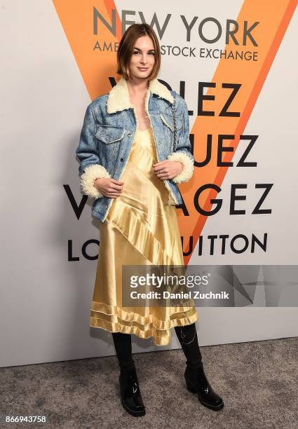 Laura Love attends the Volez, Voguez, Voyagez - Louis Vuitton Exhibition Opening on October 26, 2017 in New York City.