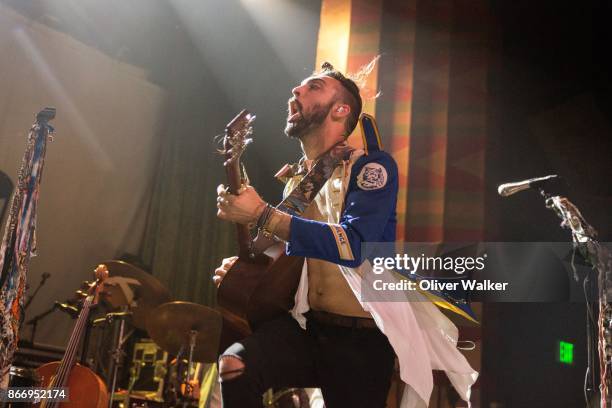 Brian Zaghi of Magic Giant performs at the Regent Theater on October 26, 2017 in Los Angeles, California.