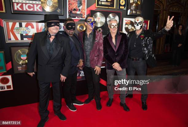 MembersAndrew Farriss, Tim Farriss, Kirk Pengilly, Garry Gary Beers and Jon Farriss arrive ahead of the INXS Masquerade Party at State Theatre on...