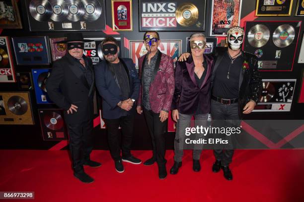 MembersAndrew Farriss, Tim Farriss, Kirk Pengilly, Garry Gary Beers and Jon Farriss arrive ahead of the INXS Masquerade Party at State Theatre on...