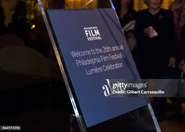 General view of atmosphete during the 2nd Annual Lumiere Award Celebration during The 26th Philadelphia Film Festival at AKA Washington Square on...