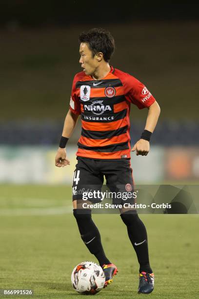 Jumpei Kusukami of the Wanderers controls the ball during the Semi Final FFA Cup match between the Western Sydney Wanderers and Adelaide United at...