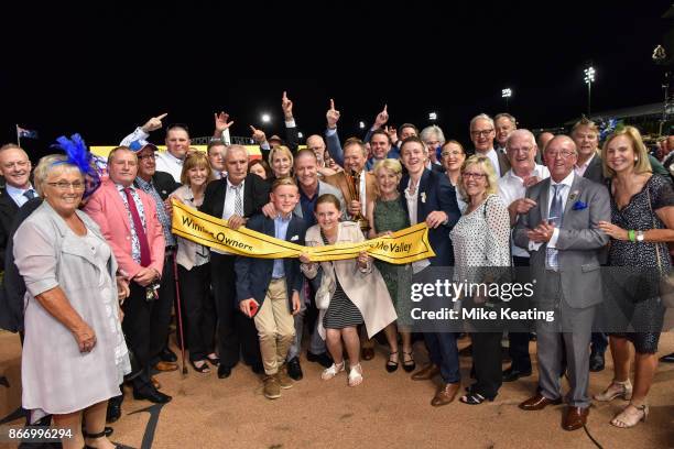 Connections of Hey Doc after winning the Ladbrokes Manikato Stakes at Moonee Valley Racecourse on October 27, 2017 in Moonee Ponds, Australia.