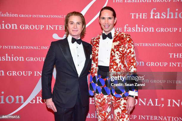 Eric Javits and Di Mondo attend the Fashion Group International's 34th Annual Night of Stars Gala at Cipriani Wall Street on October 26, 2017 in New...