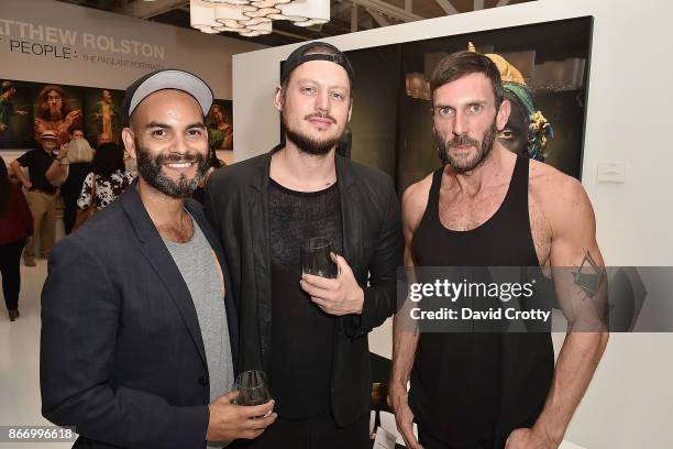 Nathan Brookshire, Bo Matthew Metz and Ruben Tomas attend Ralph Pucci Los Angeles Presents Matthew Rolston on October 26, 2017 in Los Angeles,...