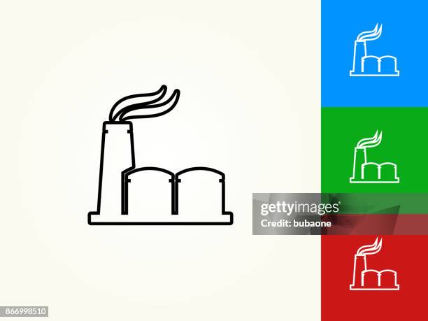 oil pump black stroke linear icon - hydraulic fracturing icons stock illustrations