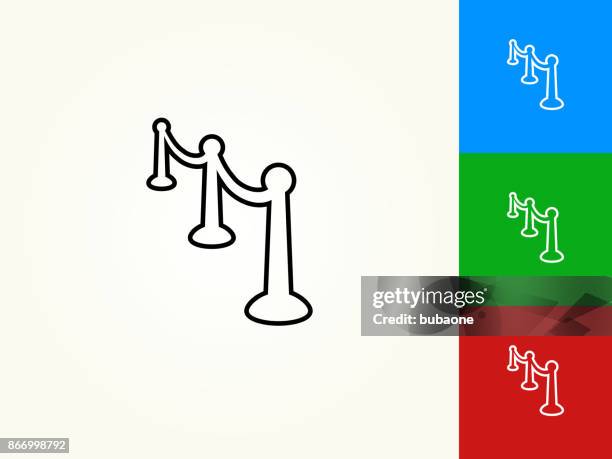 red carpet black stroke linear icon - black actor stock illustrations