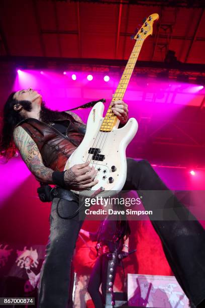 Musician Chuck Garric performs with Alice Cooper at The Trusts Arena on October 27, 2017 in Auckland, New Zealand.