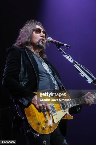 Musician Ace Frehley opening for Alice Cooper at The Trusts Arena on October 27, 2017 in Auckland, New Zealand.