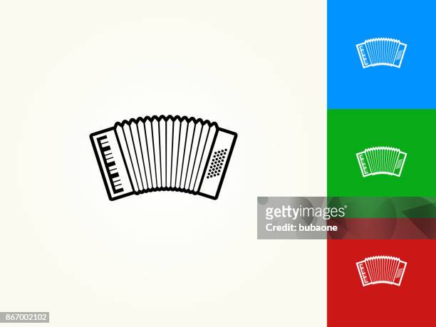 ilustrações, clipart, desenhos animados e ícones de traço preto acordeão ícone linear - accordion