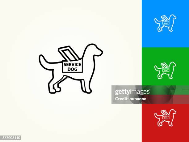 service dog black stroke linear icon - service dog stock illustrations