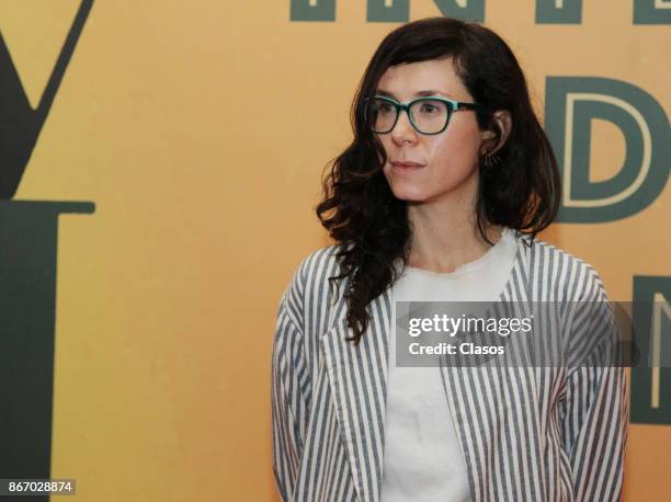 Mexican filmmaker Natalia Beristain during the red carpet of her film 'Los Adioses' as part of the XV Morelia International Film Festival on October...