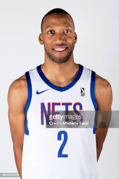 Akil Mitchell of the Long Island Nets poses for a heaf shot on the NBA G-League Media Da at NYCB Live in Uniondale, NY on October 26, 2017. USER:...