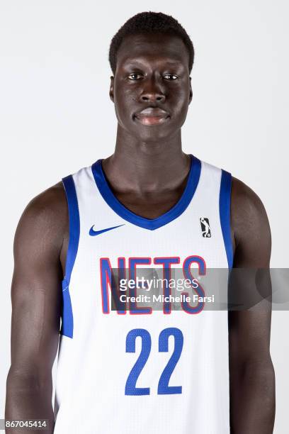 Buay Tuach of the Long Island Nets poses for a heaf shot on the NBA G-League Media Da at NYCB Live in Uniondale, NY on October 26, 2017. USER: User...
