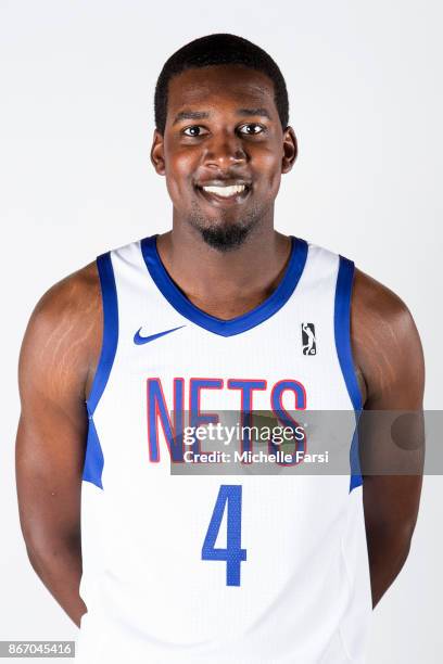 Caleb White of the Long Island Nets poses for a heaf shot on the NBA G-League Media Da at NYCB Live in Uniondale, NY on October 26, 2017. USER: User...