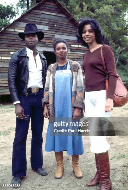 Georg Stanford Brown, Cicely Tyson and Olivia Cole of Roots attend a photo call in 1977. "Roots" was a dramatization of author Alex Haley's saga of...
